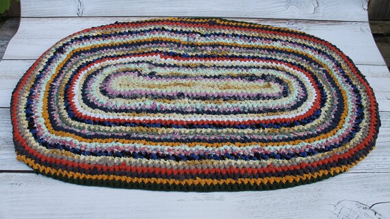 Alfombra de trapo ovalada, alfombra de trapo trenzada para la decoración de  la granja, alfombra de
