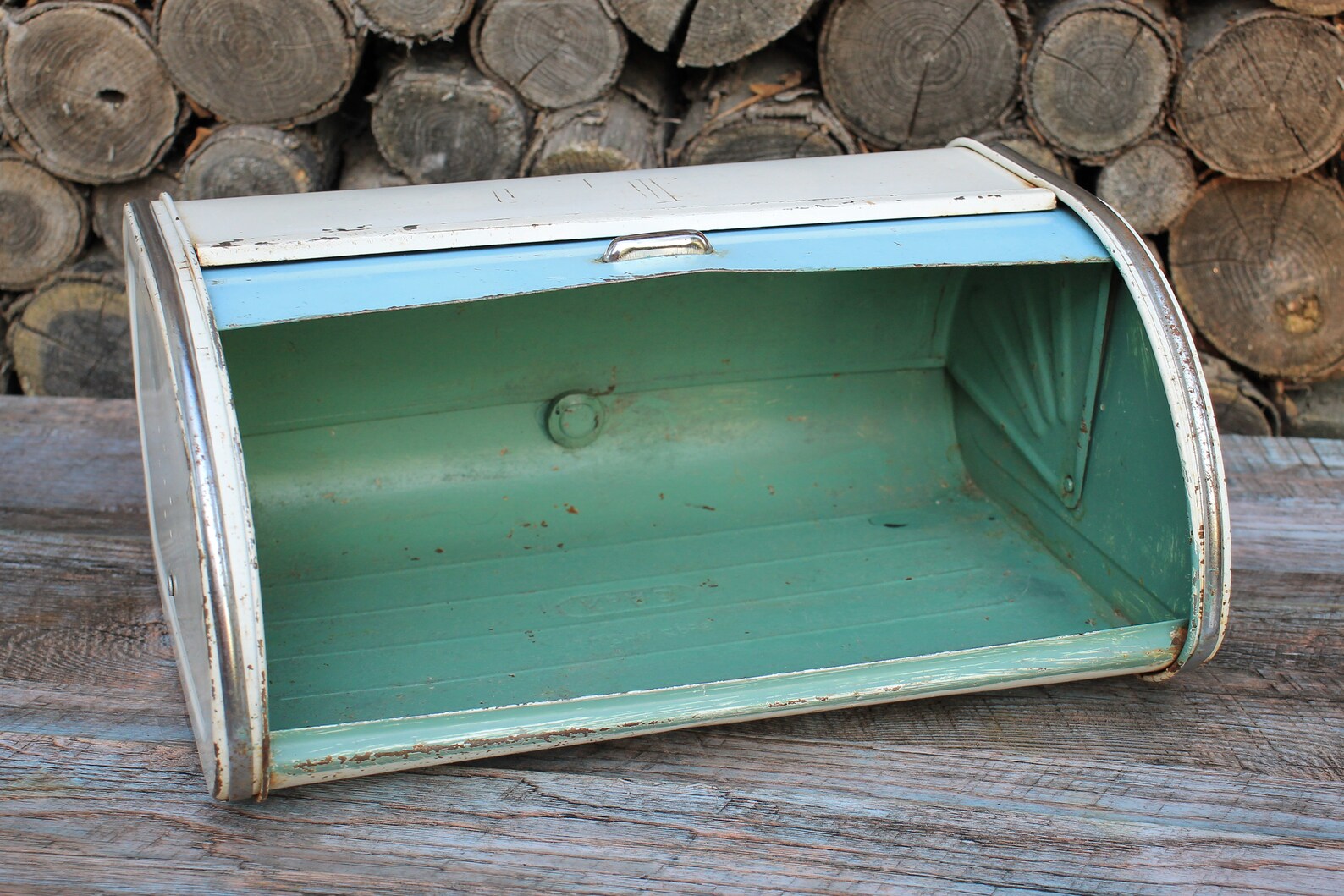 Vintage White Bread Box Large Rustic Bread Box for Decor Etsy