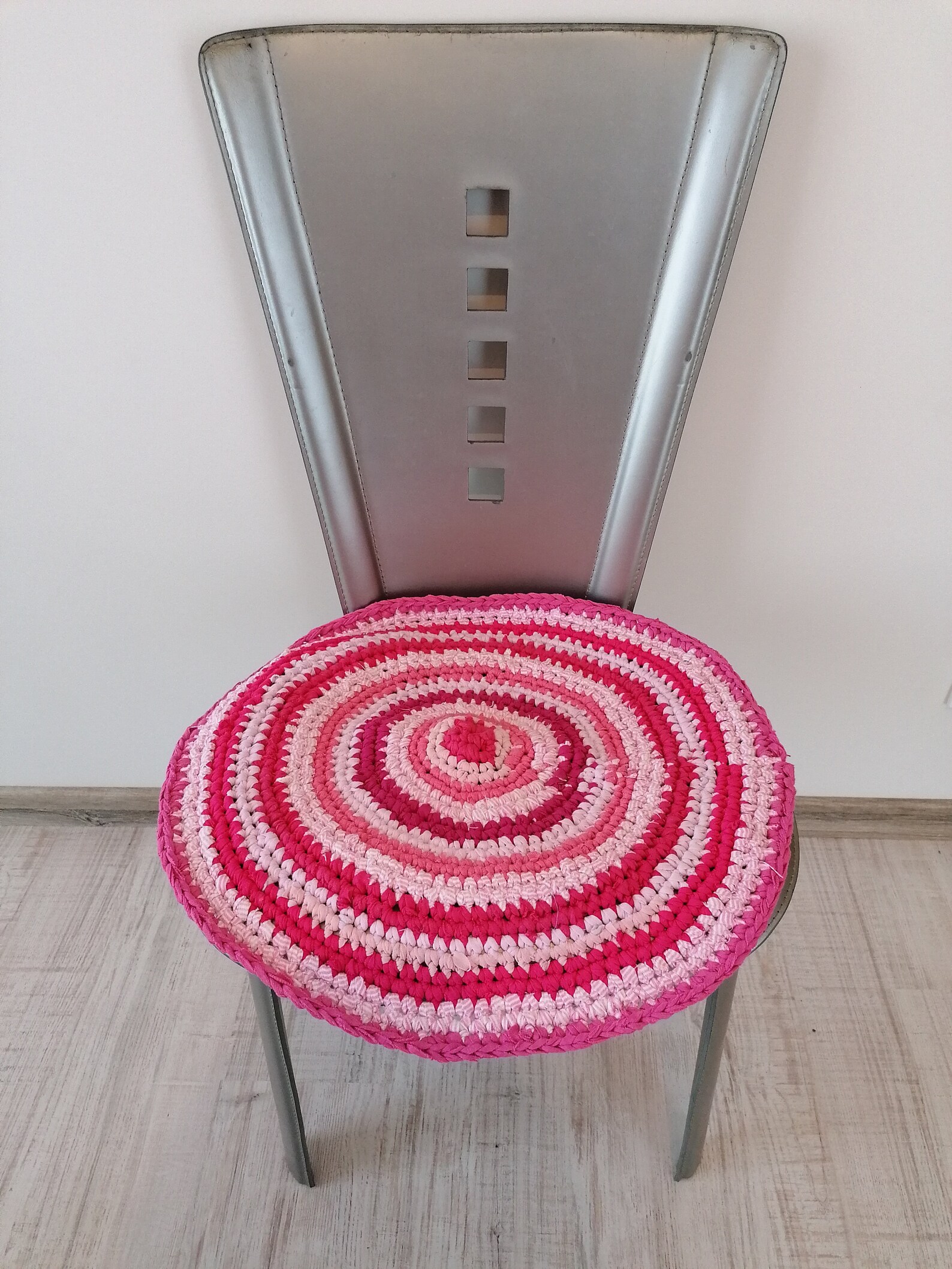 Chair Pads With Ties Braided Pink Chair Pad Round Chair Pads Etsy