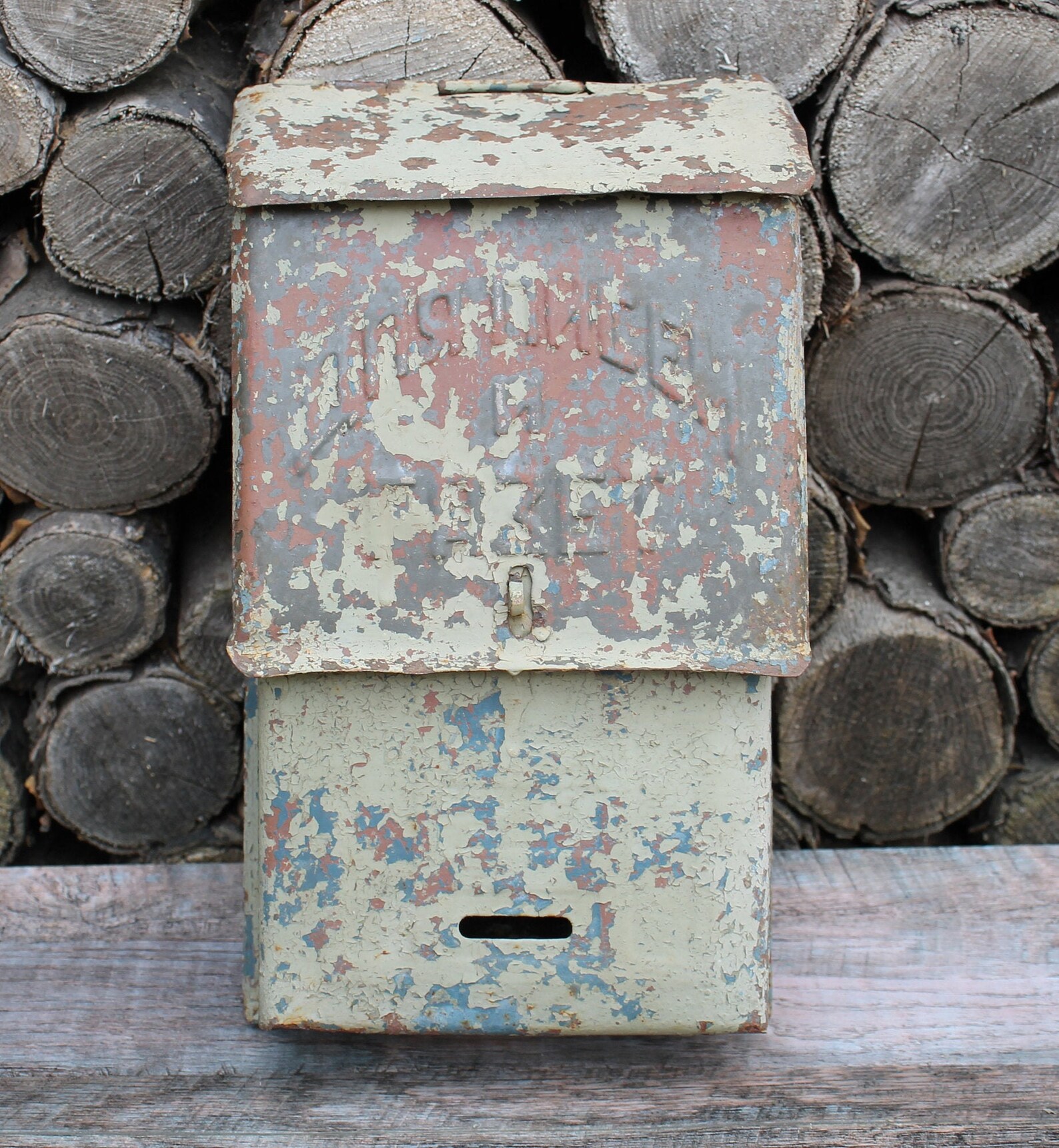 Vintage wall mount mailbox rusty outdoor wall mount mailbox Etsy