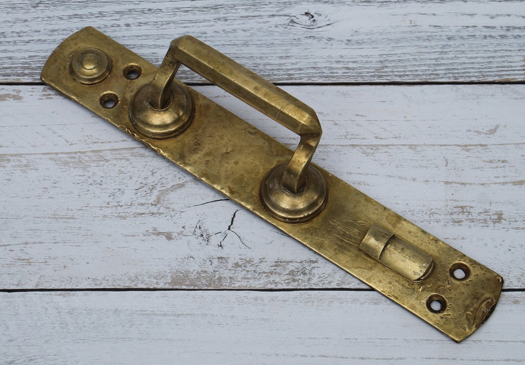 Antique Brass Large Door Handle Vintage Front Door Handle Etsy