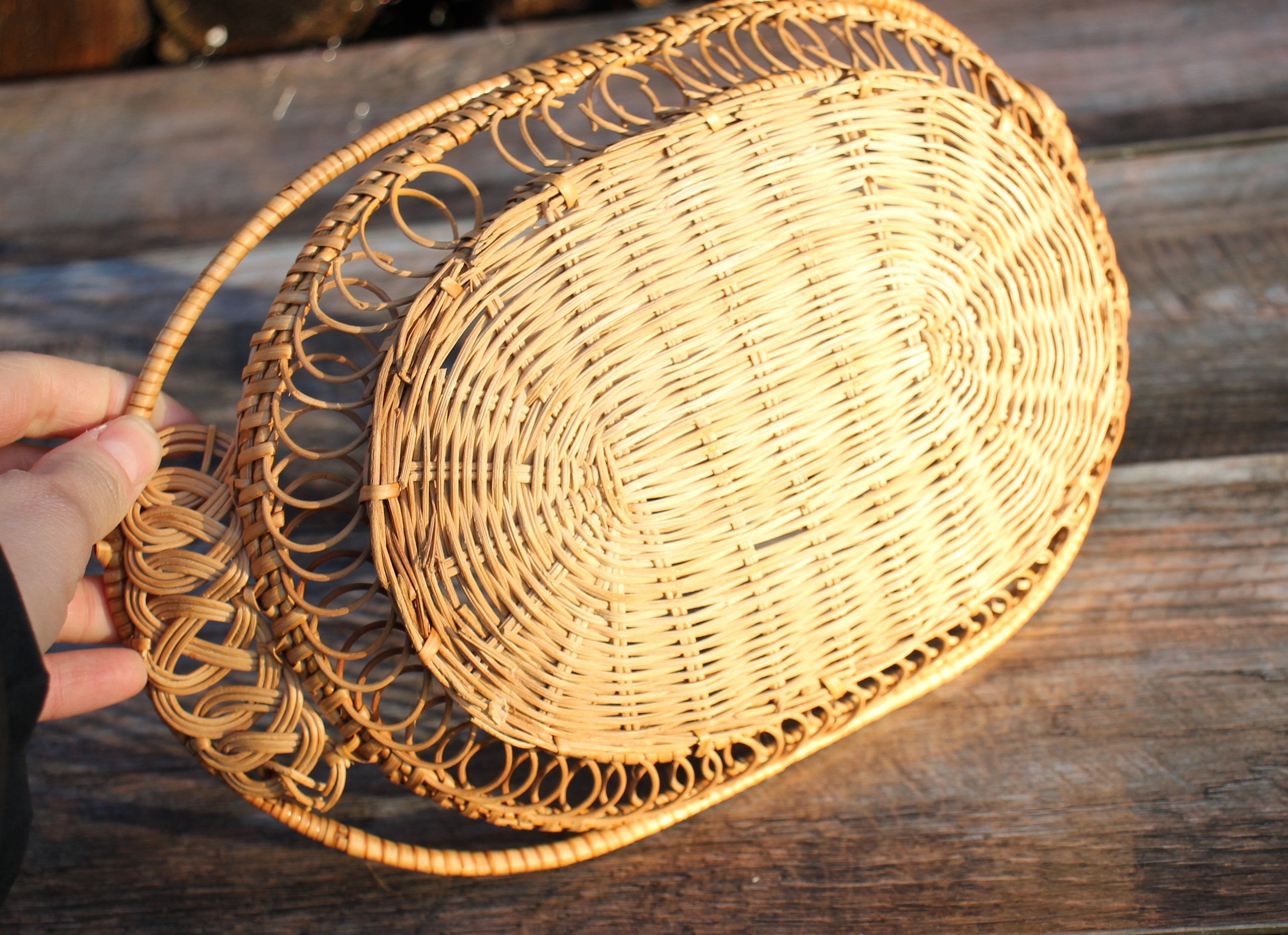 Cesta de pan vintage caja de pan de madera cesta de pan | Etsy