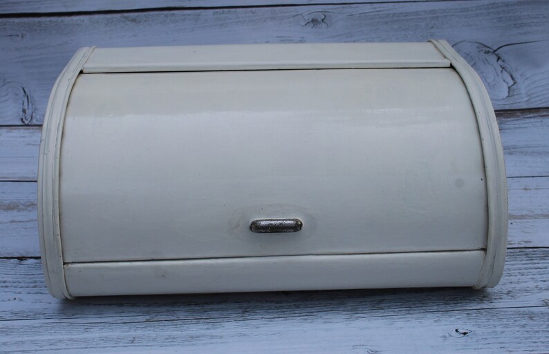 Vintage White Bread Box Large Rustic Bread Box for Decor Etsy