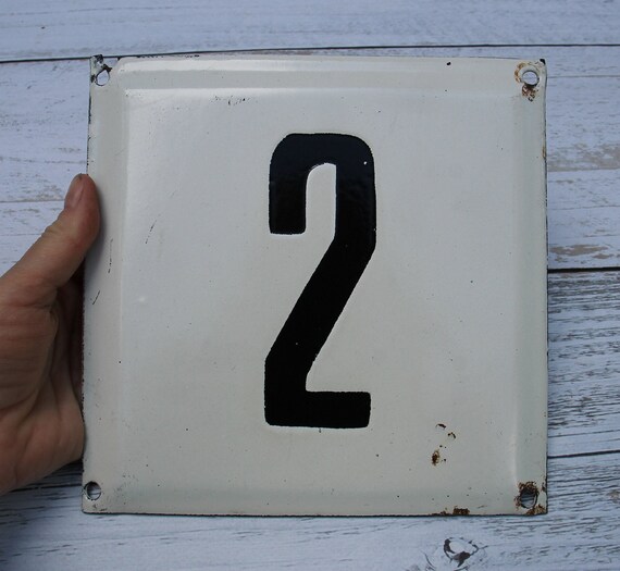 Vintage House Numbers 2 White House Number Plaque House Etsy