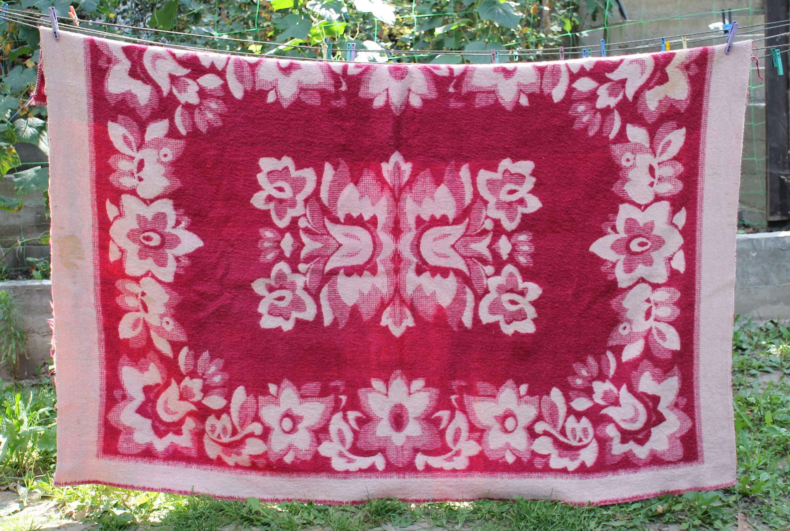 Wool Blanket Vintage Soviet Heavy Red Blanket Retro Russian Woolen Blanket Blanket on Coat Plaid Blanket Wool Bedspread Made in USSR. Etsy India