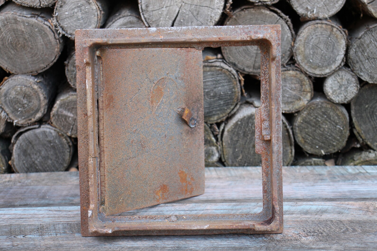 New Cast Iron Wood Fired Oven Door, Antique Metal Door, Soviet Furnace