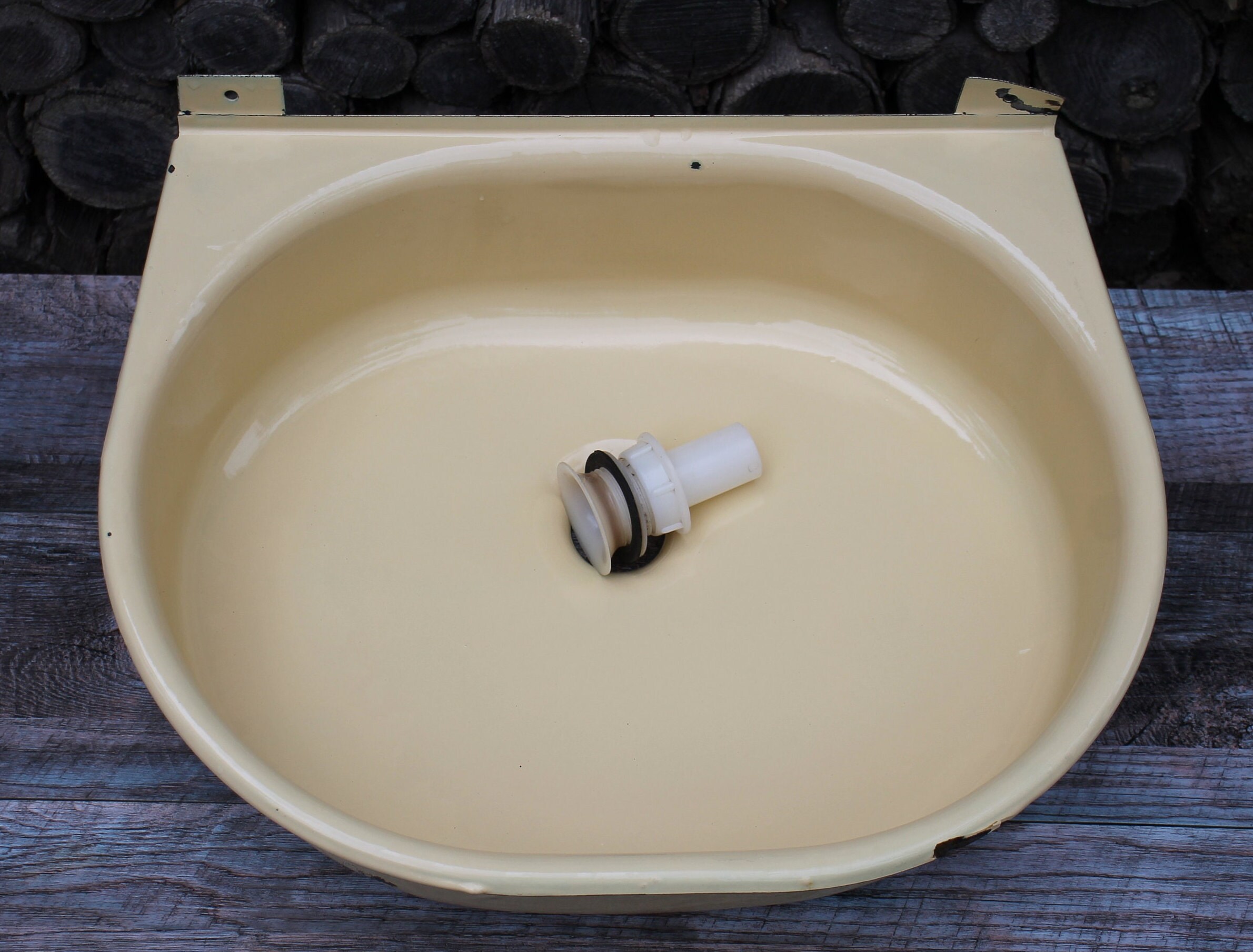 Waschbecken Bauernhaus Waschbecken gelb Vintage Waschbecken | Etsy