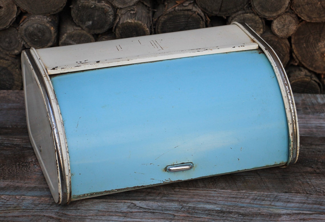 Vintage White Bread Box Large Rustic Bread Box for Decor Etsy