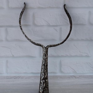 Antique wood stove tools, rusty pot metal holder, home kiln tool, tool to move pots wall decor, wood stove tools, old pan holder, made USSR.