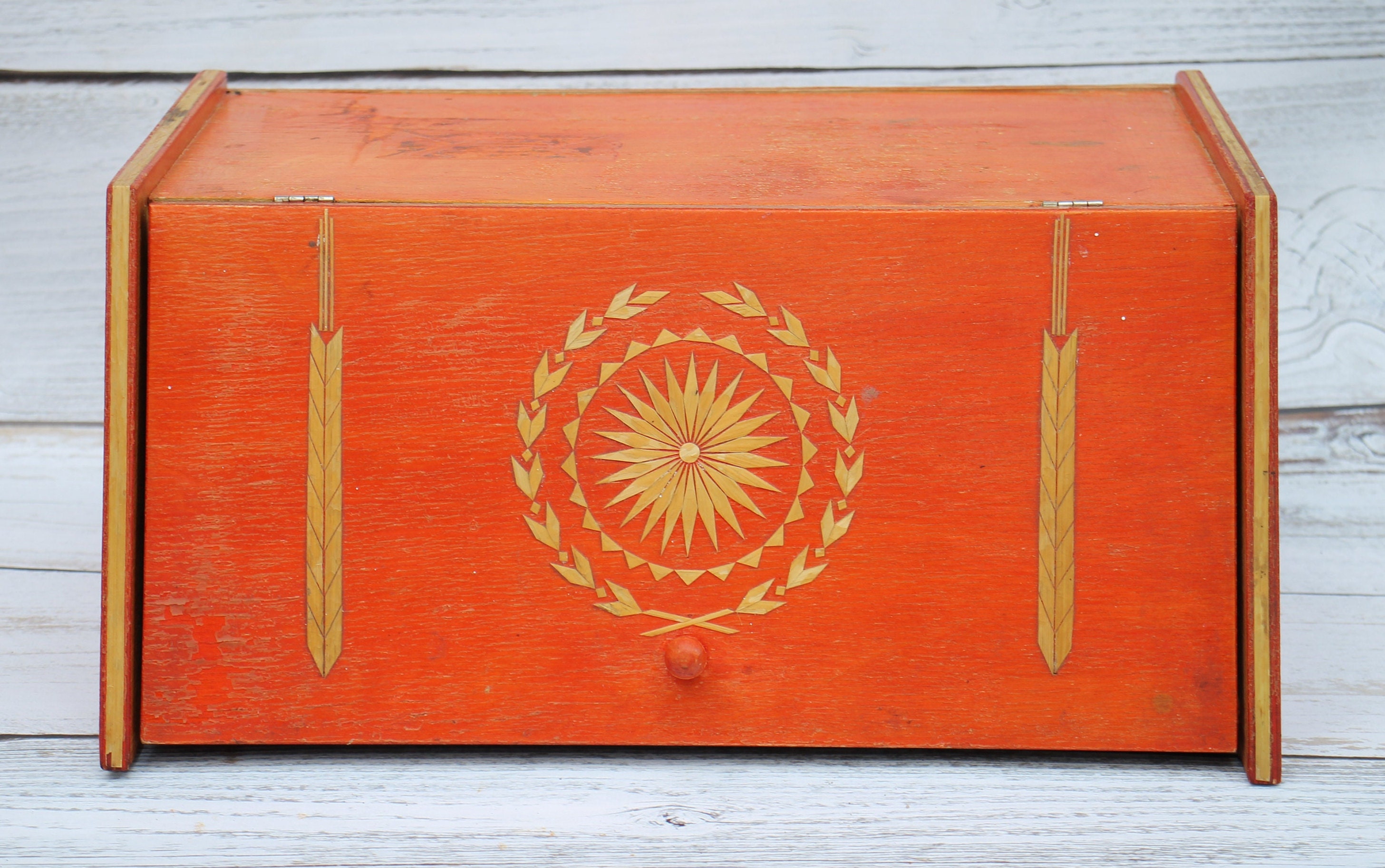 Vintage Bread Box Wooden Large Bread Box Rustic Bread Box Etsy Canada
