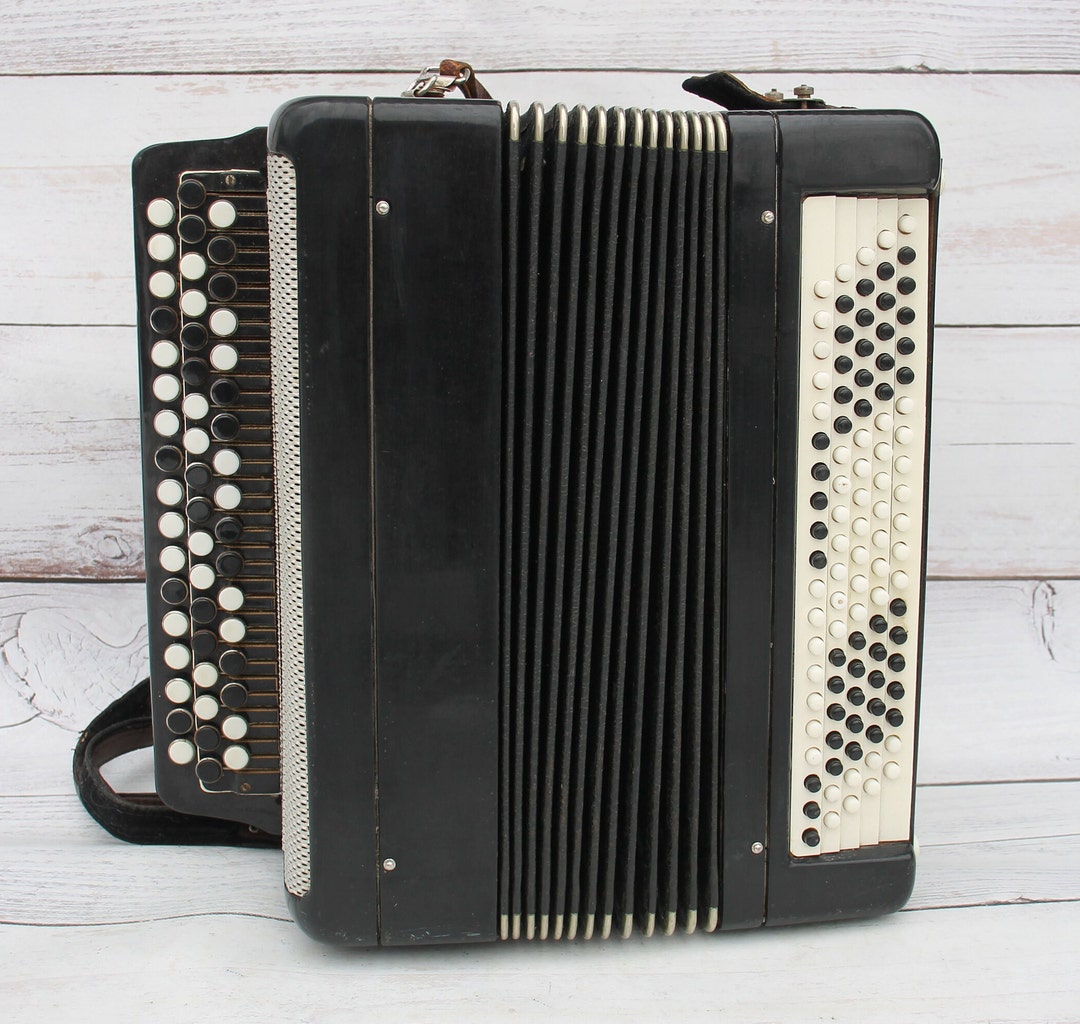 Working Accordions Soviet Bayan Harmonic Antique Black Tula Etsy