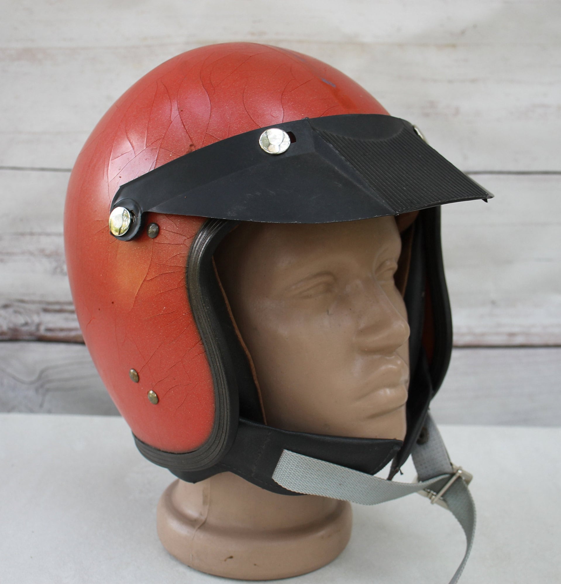 Vintage Soviet Motorcycle Helmet, Red Steampunk Decor, Size L - Etsy Vintage Soviet Motorcycle Helmet, Red Steampunk Decor, Size L - Etsy
