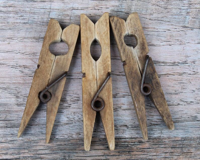 Vintage Wooden Clothes Peg Wood Clothes Pins for Decor Etsy
