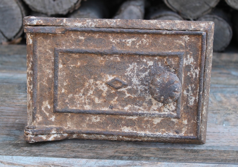 Cast Iron Stove Door Rustic Oven Door Antique Metal Stove Etsy
