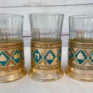 3 set Russian podstakannik,soviet glass holder kitchen decor,tea glass holder,russian tea glass holder,metal cup holder USSR,russian tea set