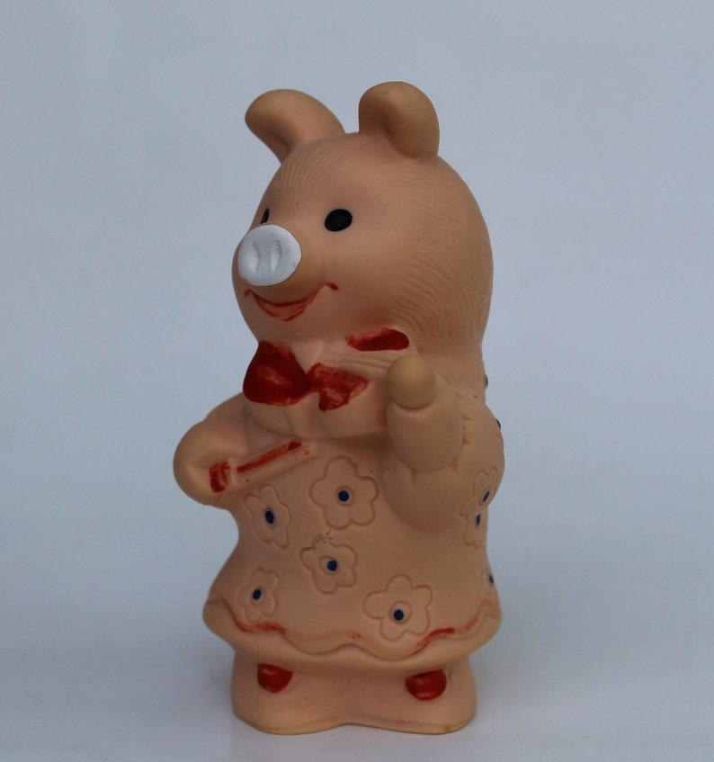 Rubber toy pig vintage toy pig for gift Soviet kids decor Etsy
