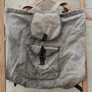 Authentic Vintage Soviet Era Canvas Backpack – Distressed Military/Hiker Style