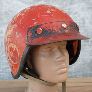 Vintage Motorcycle Helmet, Soviet Motorcycle Helmet for Steampunk Decor,  Red Bike Helmet Vintage, Motorcycle Accessories, Made in USSR. - Etsy