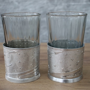 2 set Russian podstakannik,soviet glass holder kitchen decor,tea glass holder,russian tea glass holder,metal cup holder USSR,russian tea set