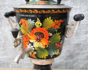 5リットルの石炭と木の銅製サモワール - トルコのサモワール、手作りの