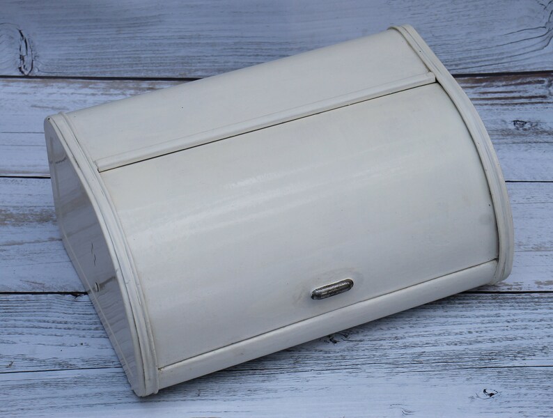 Vintage White Bread Box Large Rustic Bread Box for Decor Etsy