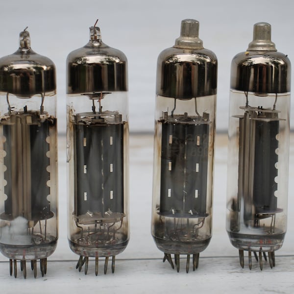 Nixie tube set of 4, antique lamp with clock,soviet tube, steampunk tv lamp sparts, vintage radio tuve, vaccuum tubes, large lamp USSR