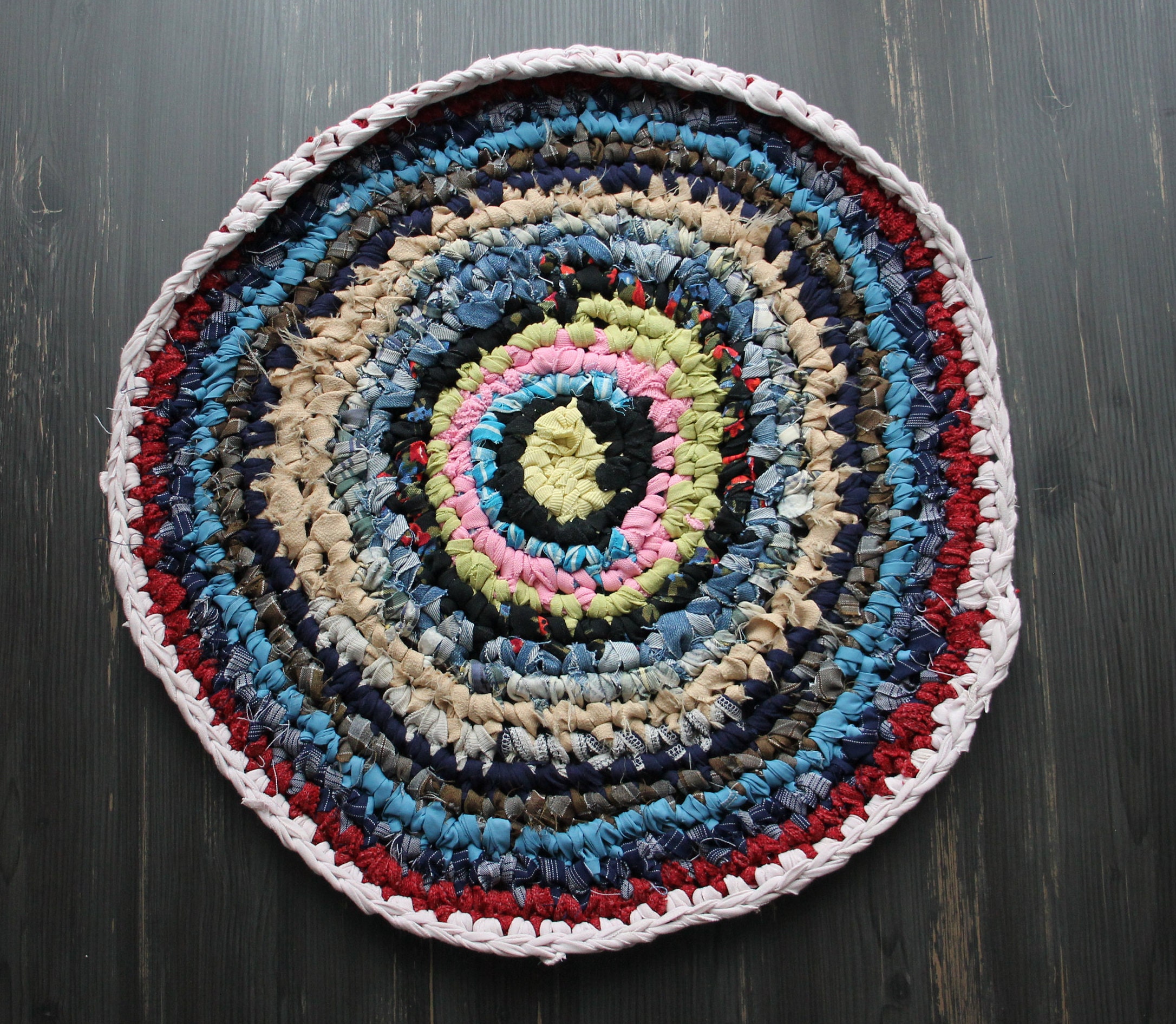 Round chair pads Kitchen chair pads colorful carpet round | Etsy