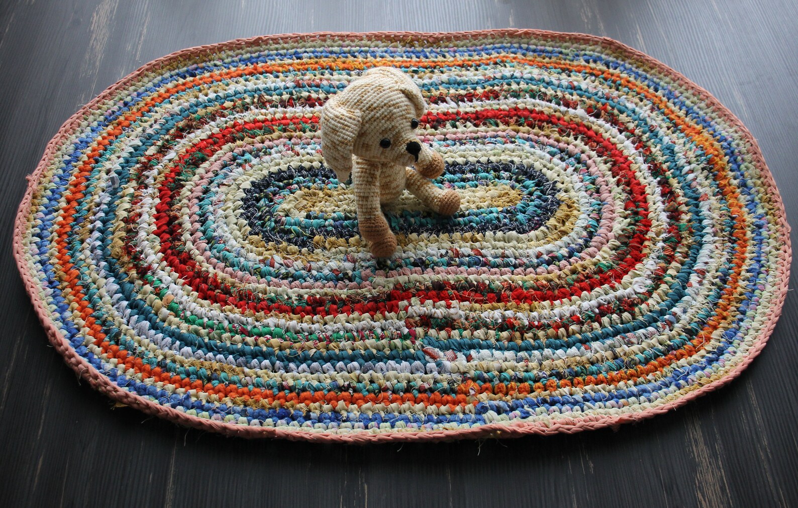 Oval rag rug braided rag rug for farmhouse decor bathroom Etsy