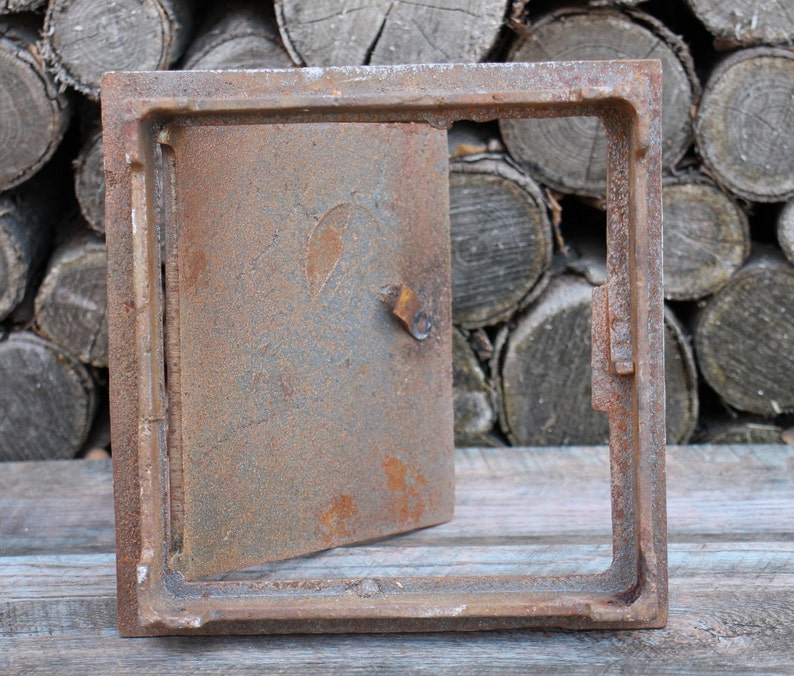 New Cast Iron Wood Fired Oven Door Antique Metal Door Soviet Etsy