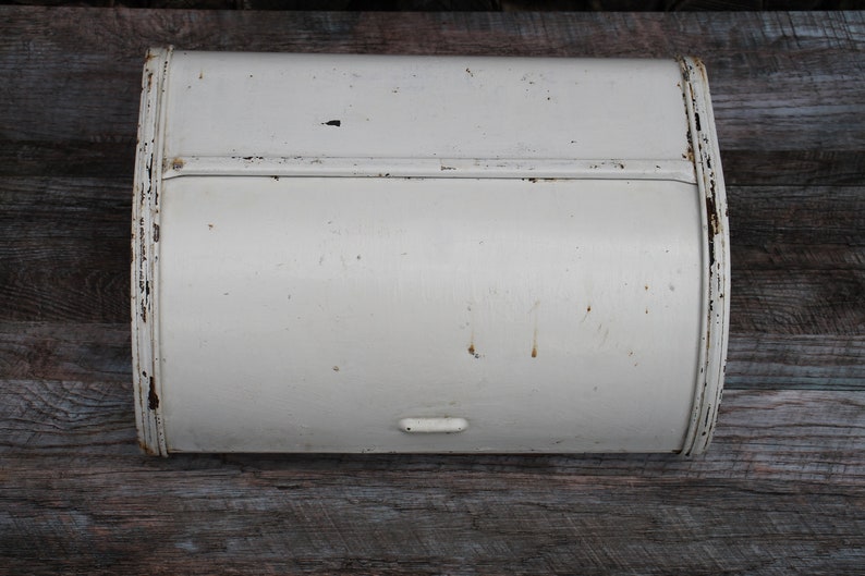 Vintage White Bread Box Large Rustic Bread Box for Decor Etsy