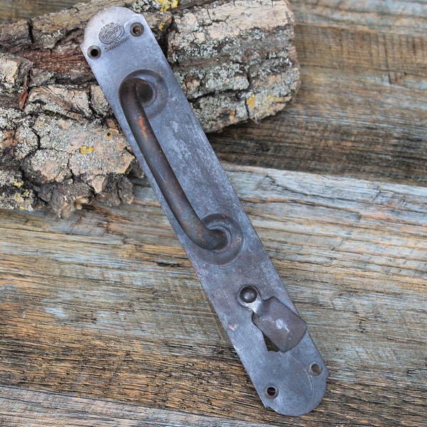 Barn door handle, old large door knob, vintage metal barn door, old bar door handle, Soviet era handle made in the USSR in the 1970s