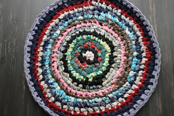 Round Chair Pads, Kitchen Chair Pads, Colorful Carpet, Round Hooked Rug for  Rustic Home Decor, Handmade Mat for Gift for Grandmother. 