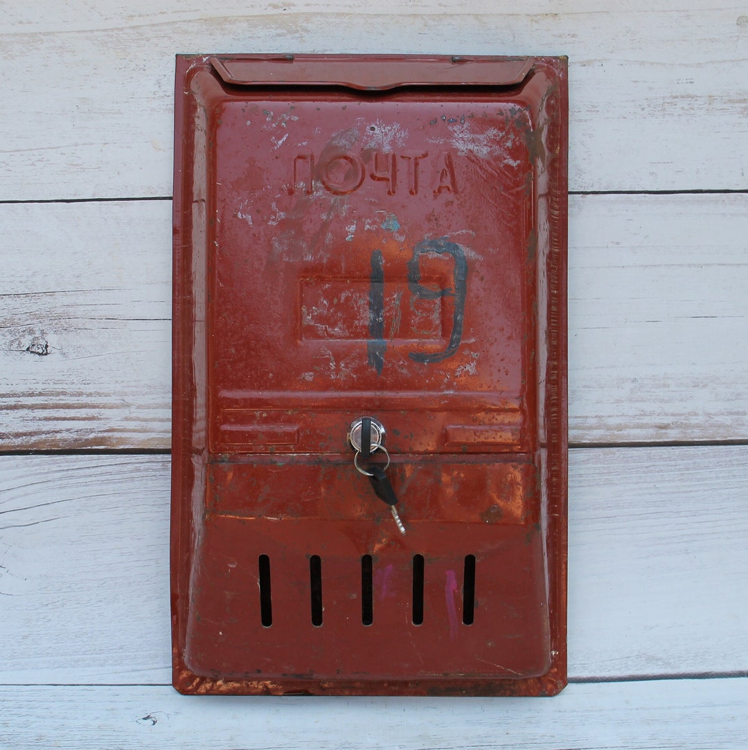 Wall Mount Mailbox Briefkasten Vintage Brown Antique Mail Etsy