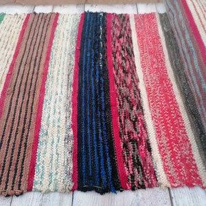 305 х 62 cm homespun carpet, rag rug runners, kilim rug for farmhouse decor, rug runner, antique colorful rug, carpet vintage made USSR.