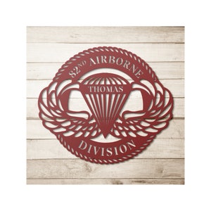 Personalised U.s Veteran 82nd Airborne Division Metal Sign