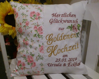 Kissen zur Goldenen Hochzeit