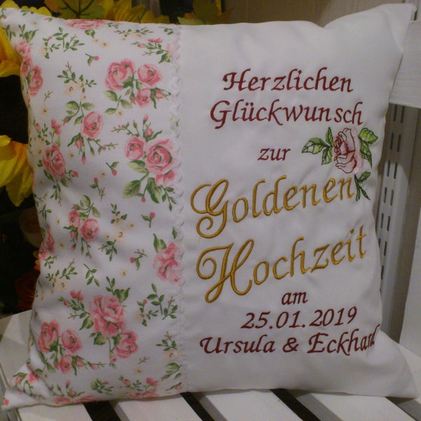 Kissen zur Goldenen Hochzeit