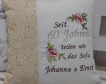 Cushion for the diamond wedding cream (since 60 years)