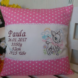 Pillow with name baby fawn image 1