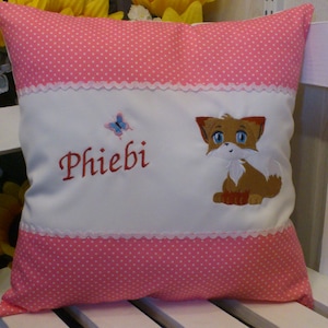 Kissen mit Namen Fuchs Baby rosa