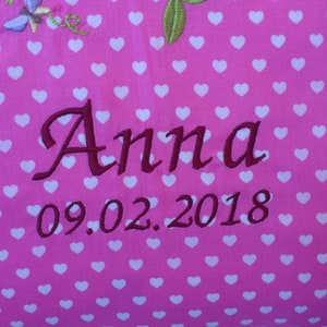 Pillow with wish name pink elephant hearts image 3