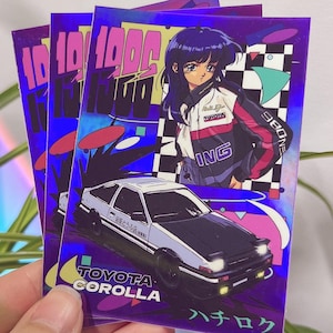 Toyota Corolla AE86 Holografisk klistermärke STOR 10 cm
