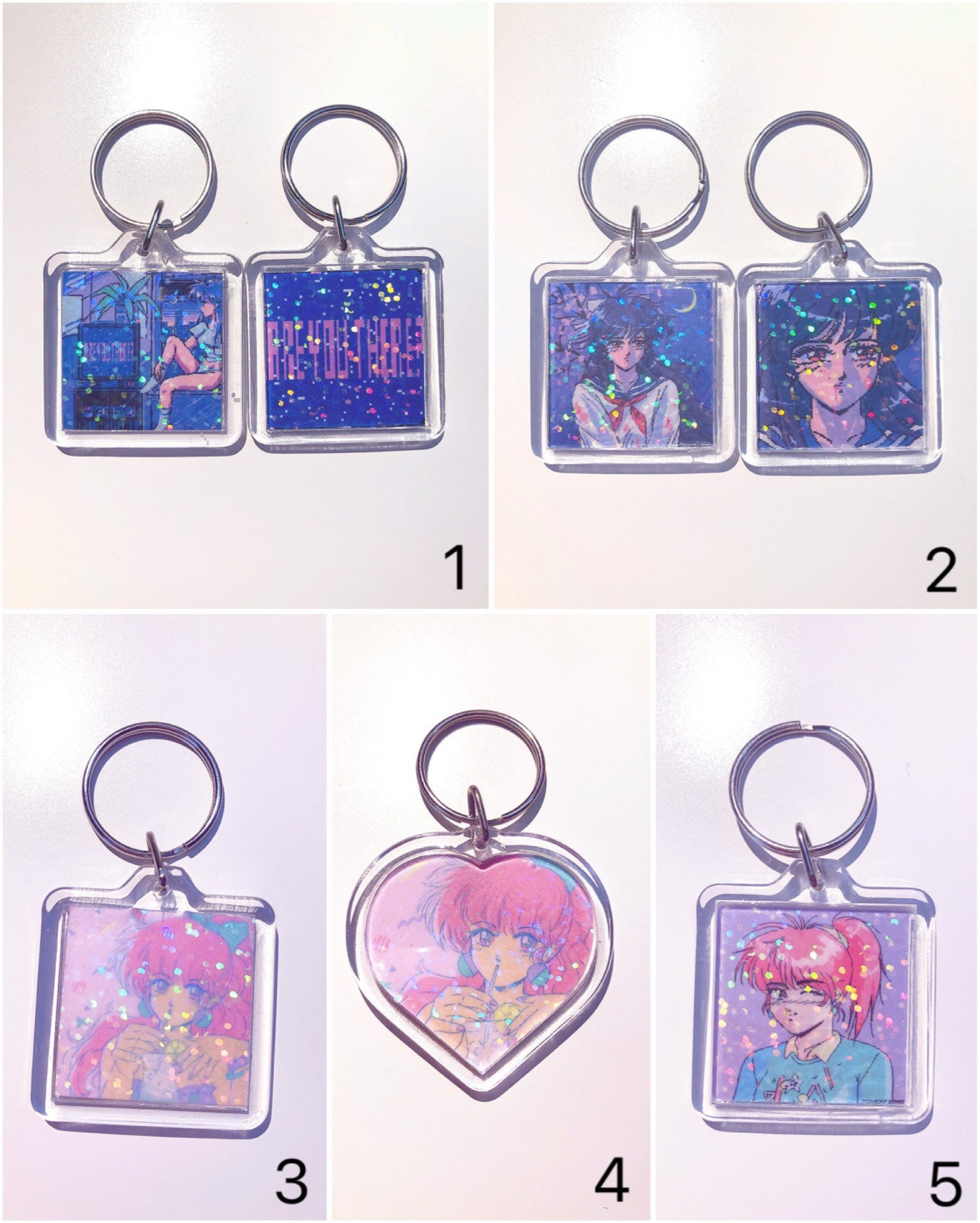 Holographic Acrylic Keychains Etsy