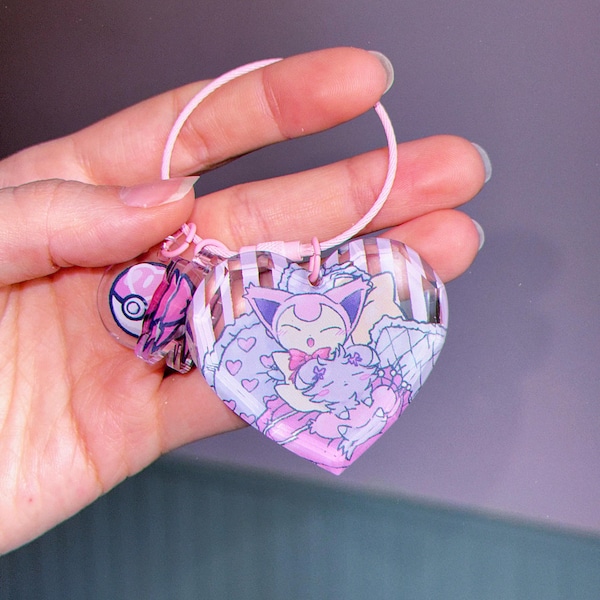 Acrylic Diamond Keychain “Skitty & Espurr”