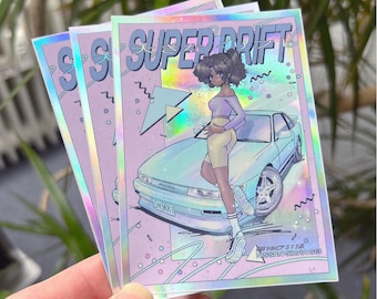 Super Drift Sherri Holographic Sticker BIG 10cm