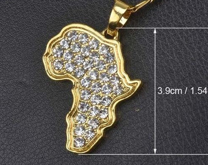 Sale 18k Gold Plated Africa Necklace men Africa Necklace Etsy
