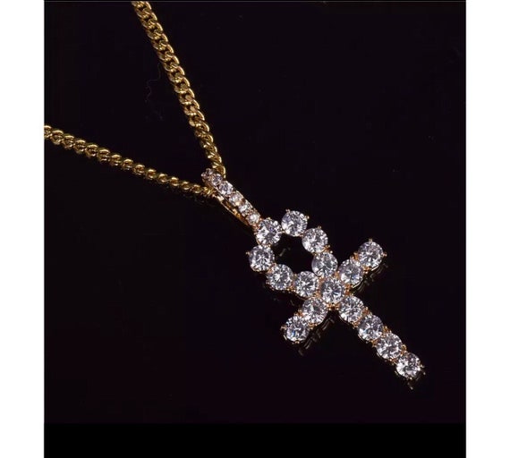 SALE Ankh Necklace Iced Ankh Necklace 
