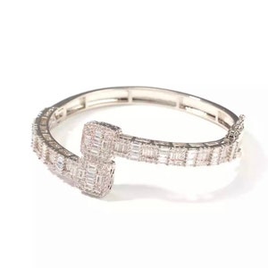 Open Square Rhinestone Bangle, Baguette Cuff Bracelet,opened Square ...