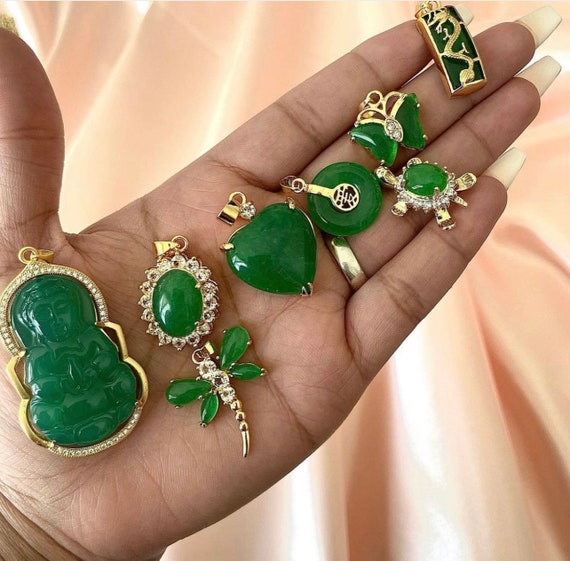 Buy Jade Circle Necklace good Fortune Chinese Green Jade Necklace