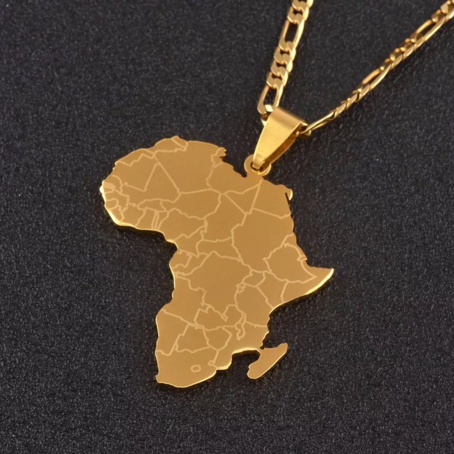 Africa Necklace men Africa Necklace gold Africa Map Pendant Etsy